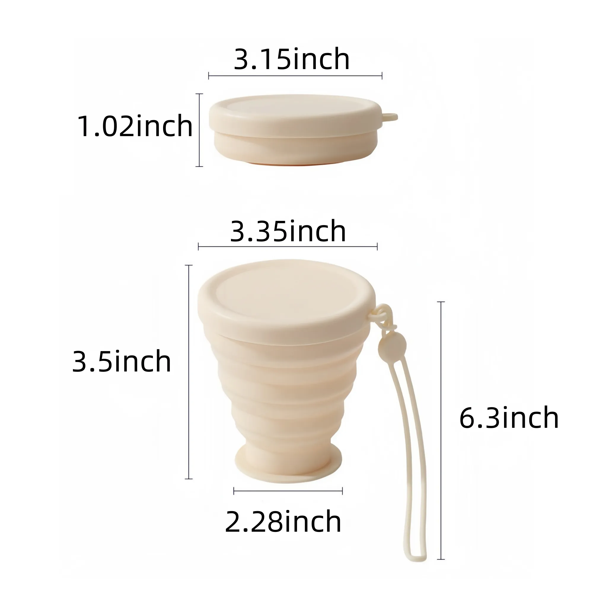 7oz Portable Foldable Silicone Water Cup 6