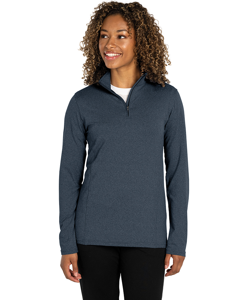 Women's Heathered Eco-Logic Stretch Quarter Zip 1