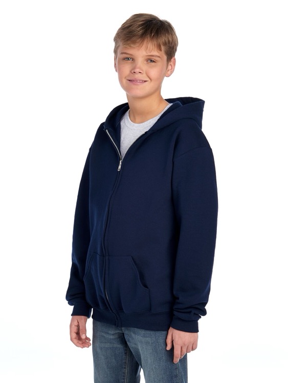 JERZEES NuBlend® Youth Full-Zip Hooded Sweatshirt 9