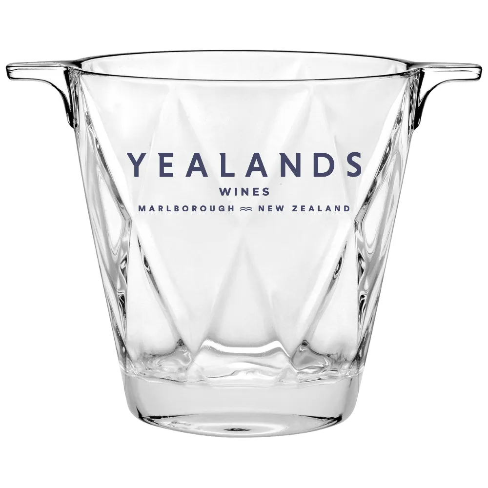 6" Glass Ice Bucket with Handles 2