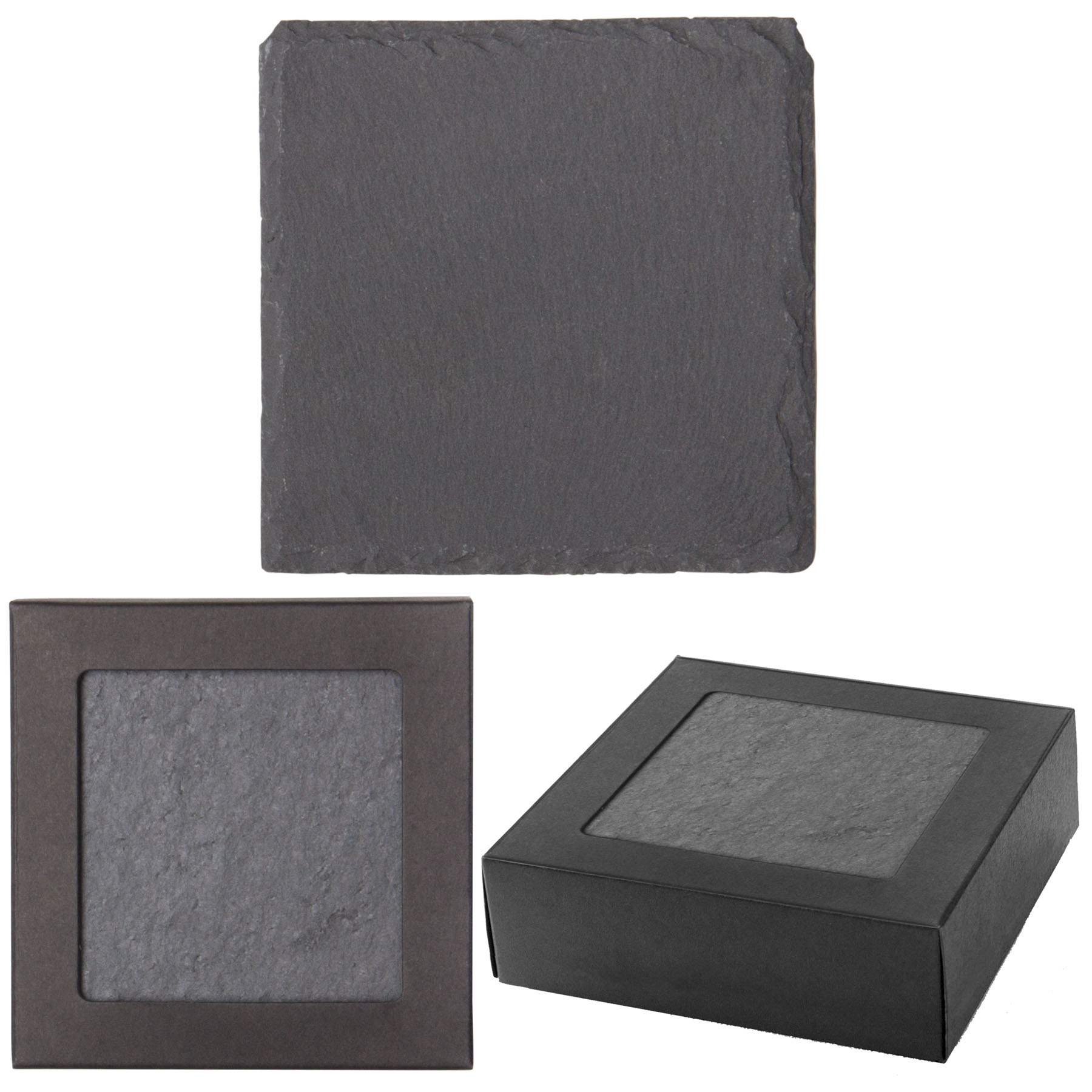 Square Slate Coaster Set 3