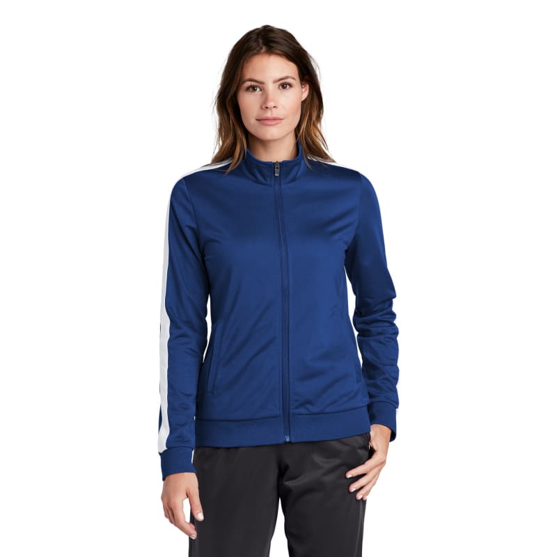 Sport-Tek Ladies Tricot Sleeve Stripe Track Jacket. 38