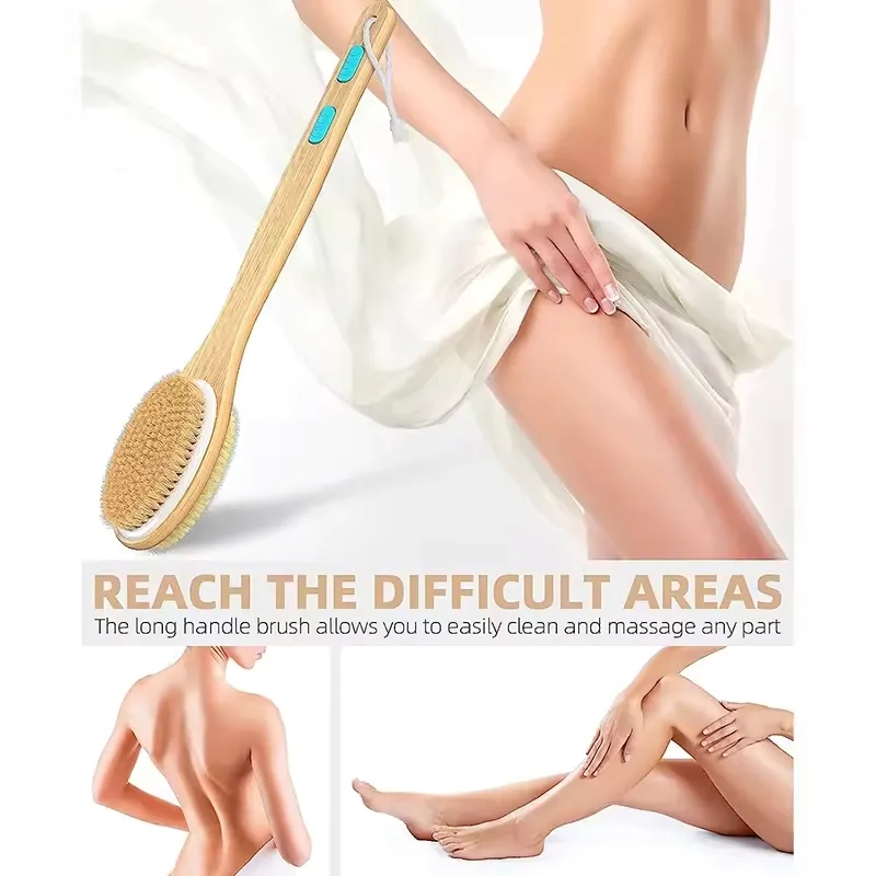 Shower Brush with Soft and Stiff Bristles 2