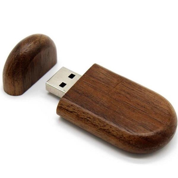 1 GB Round Wooden USB Flash Drives with Magnetic Closure 2