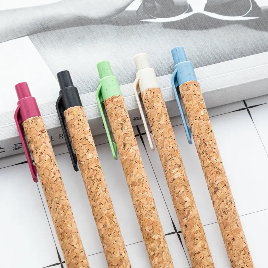 Click Wheat Straw Cork Recycled Ballpoint Pen 3