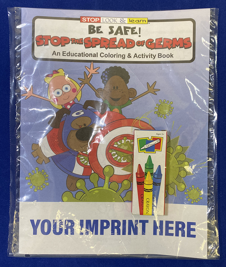 COLORING SET - Be Safe: Stop the Spread of Germs Coloring Book Fun Pack 5