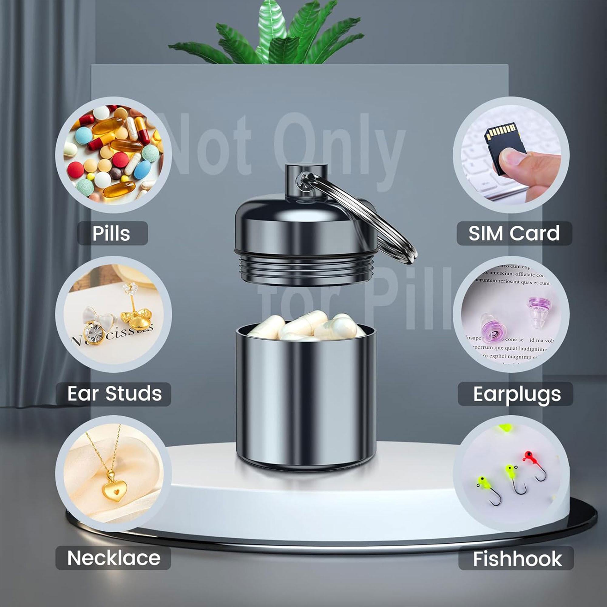 Mini Waterproof Pill Holder Keychain 2