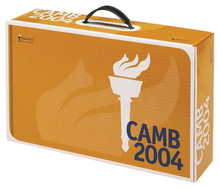 14 3/4" x 9" x 4" - B-Flute Box with Handle 1