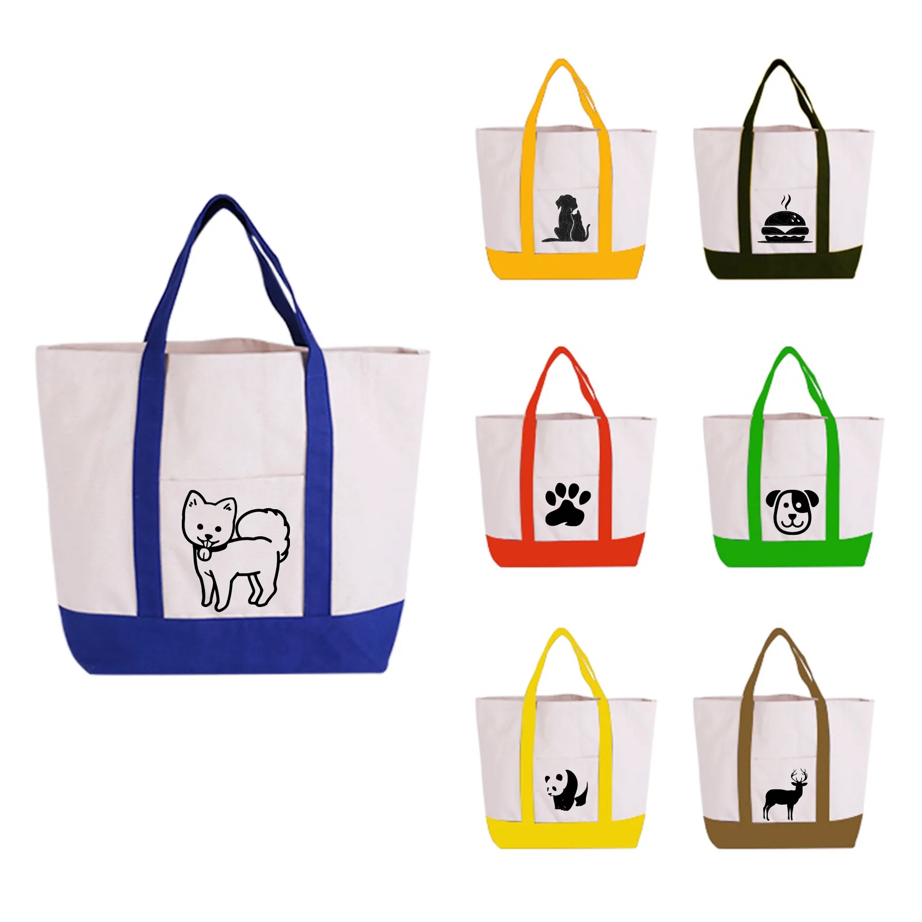 12oz Canvas Shoulder Tote Bag MOQ 50PCS 5