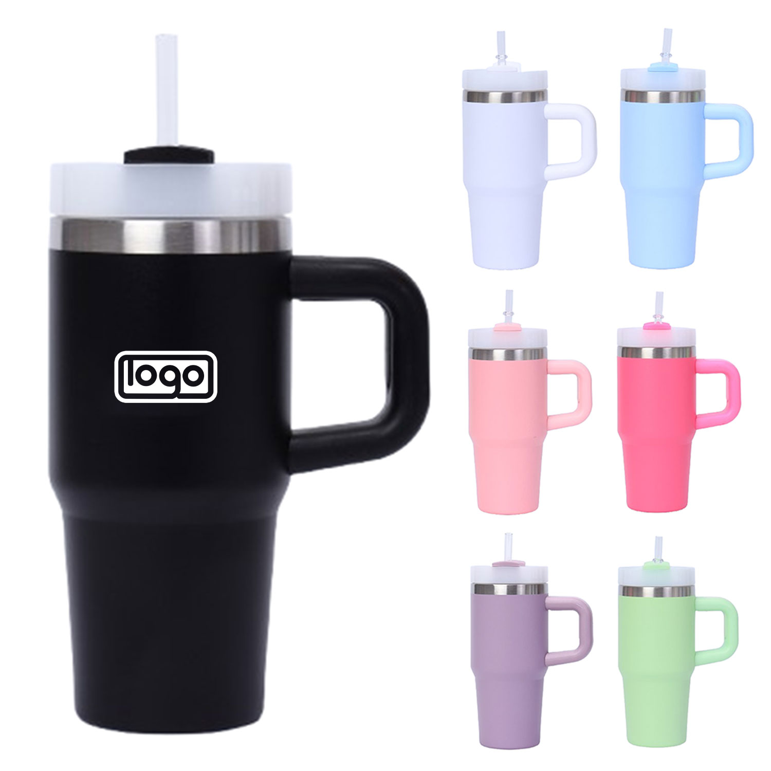 14oz Stainless Steel Insulated Straw Tumbler w/ Handle 4
