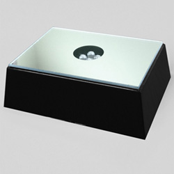Black Mirrored Lighted Rectangle Base