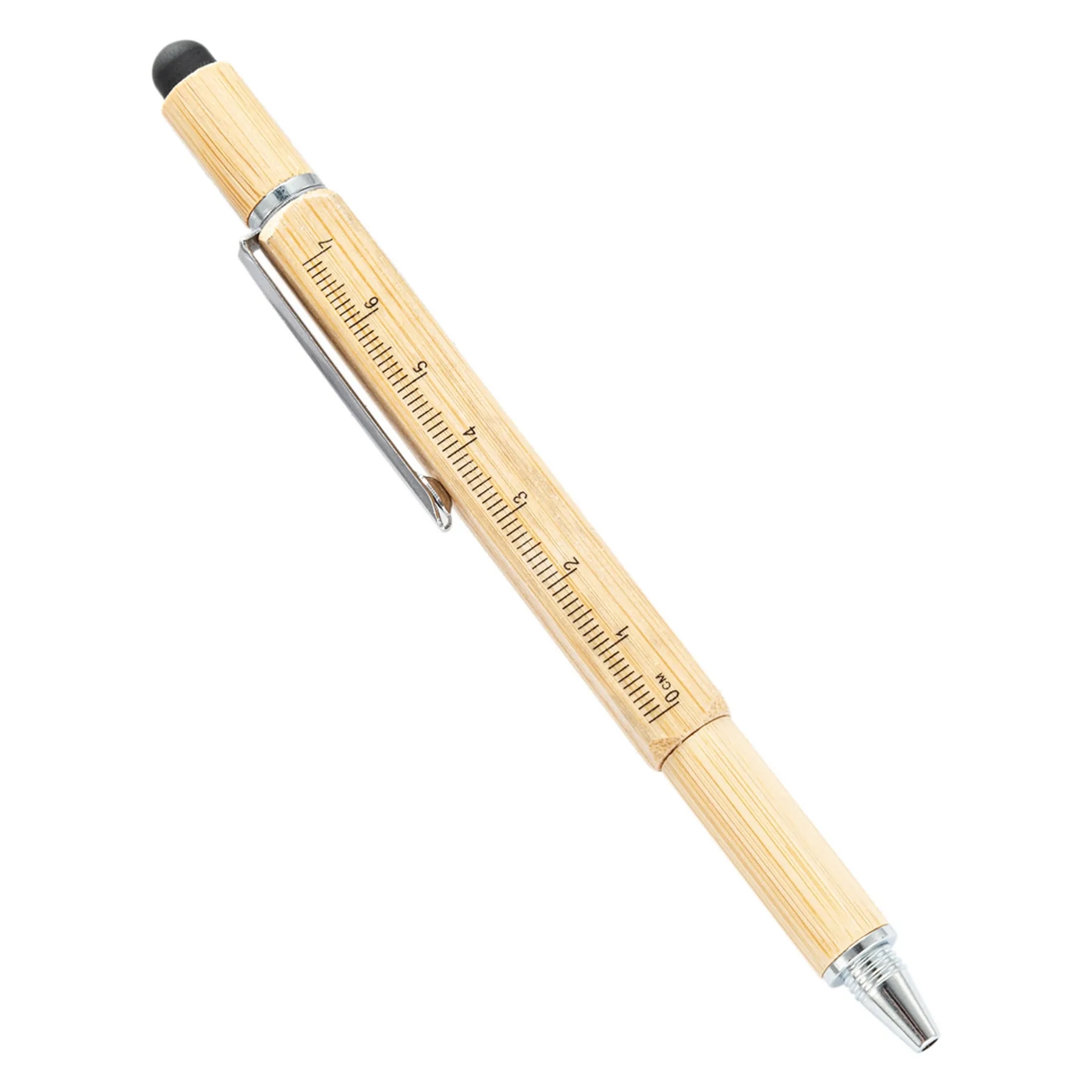 6 In 1 Bamboo Multi Tool Touch Ballpoint Pen 3