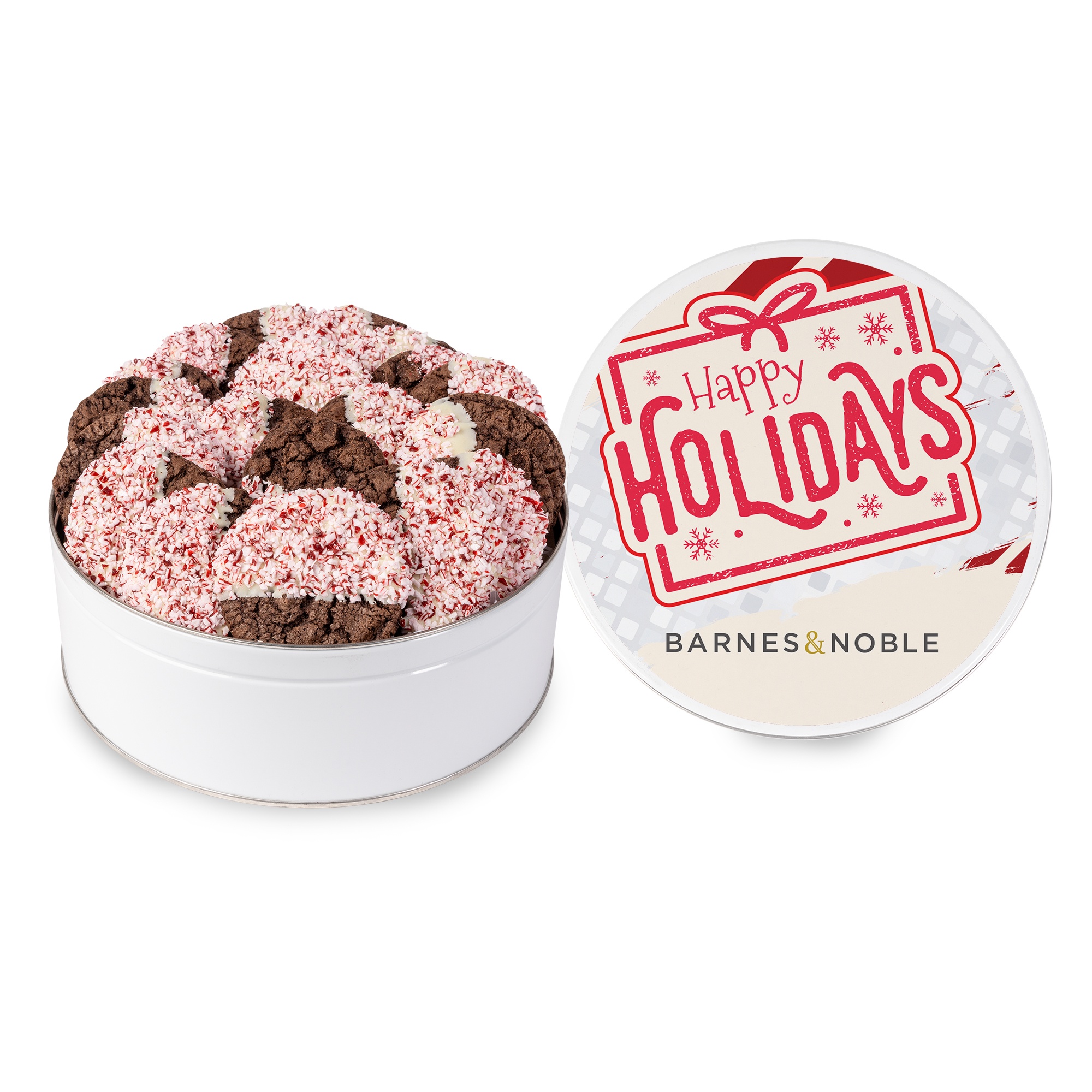 Crushed Peppermint Chocolate French Sable Cookie in Gift Tin-Large 1