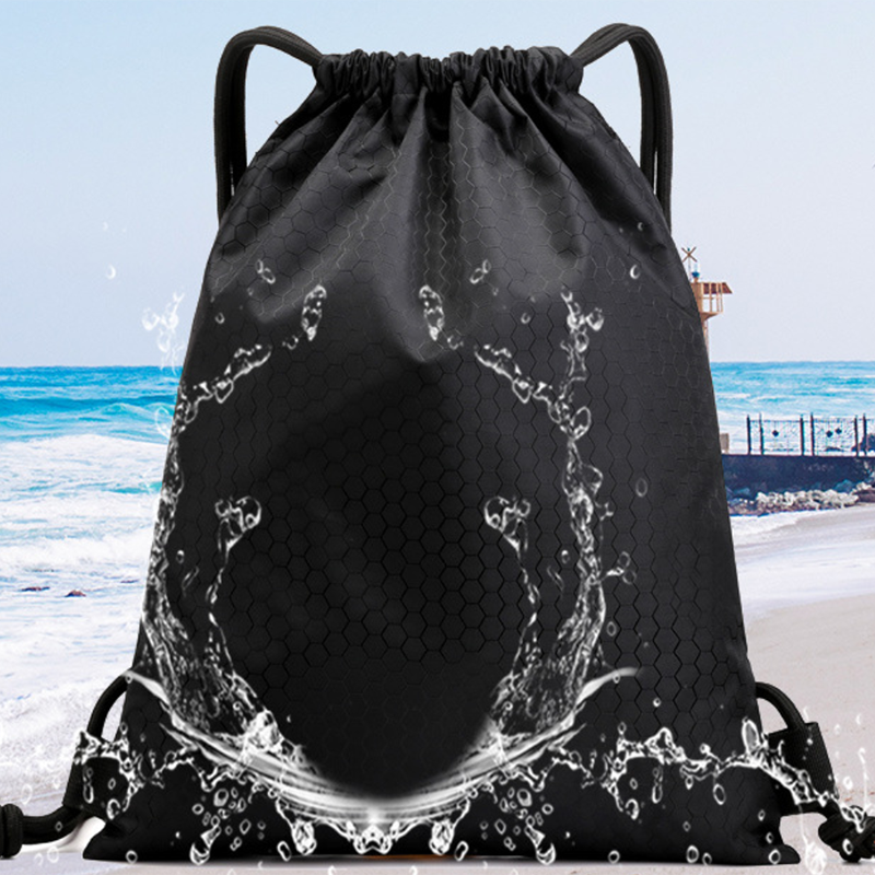600D Football Material Gym Backpack Bag w/thick Thick Drawstring 6