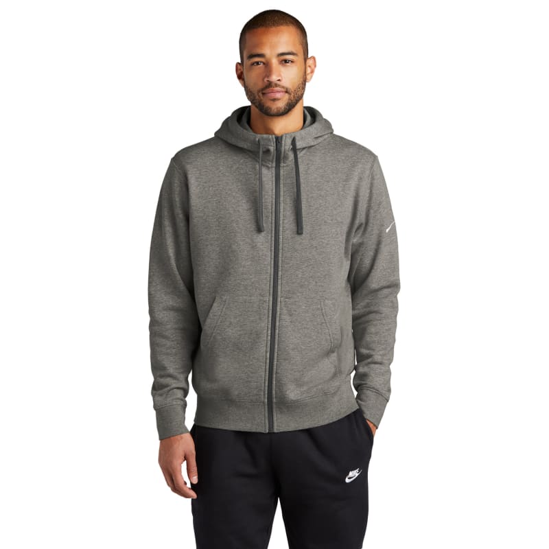 Nike Club Fleece Sleeve Swoosh Full-Zip Hoodie, custom hoodie or sweatshirt with logo imprint 2
