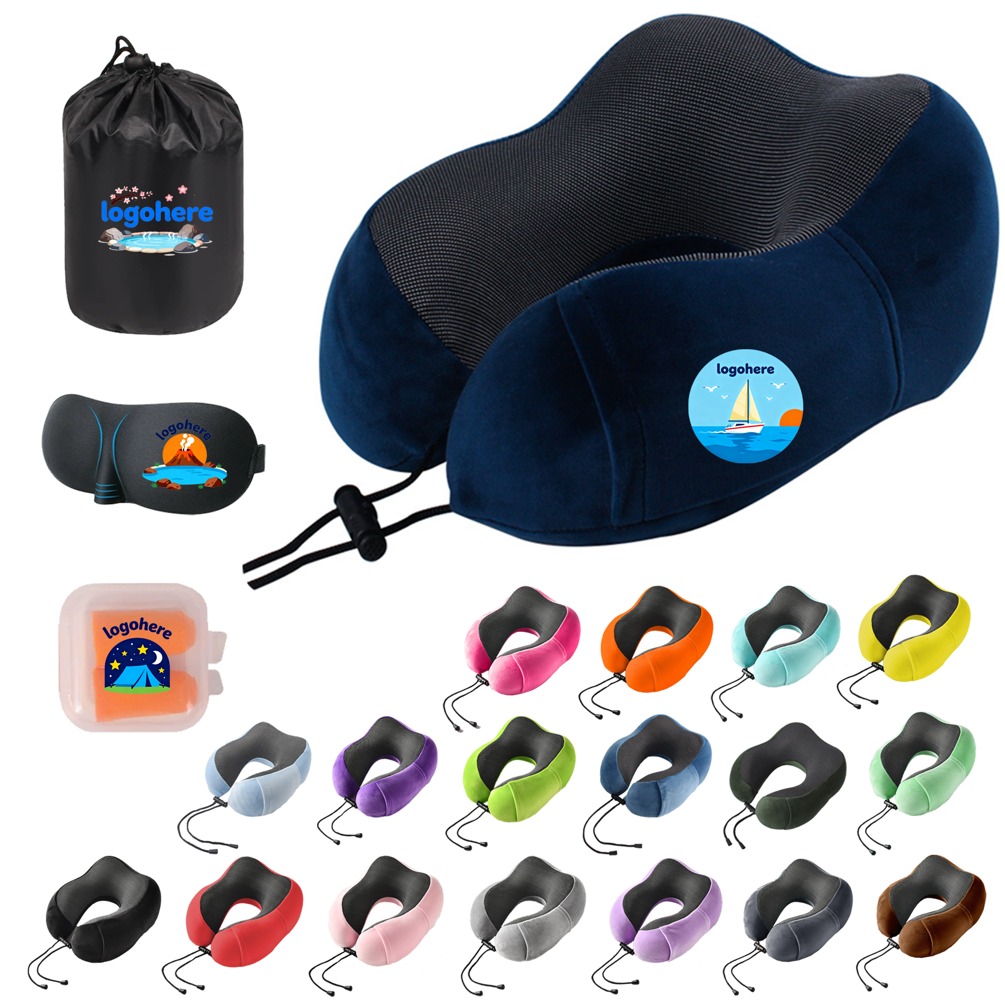 Ergonomic Neck Support Pillow Set for Travel 2