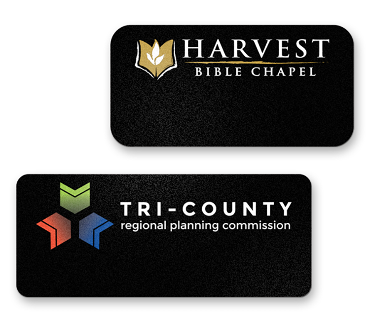 3-6 sq in Black Plastic Reusable Badge 5