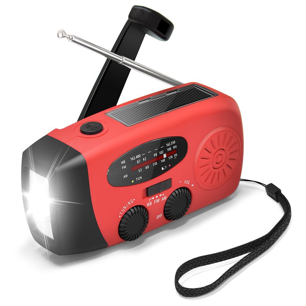 Solar Emergency NOAA Weather Radio Hand Crank Self Powered 2