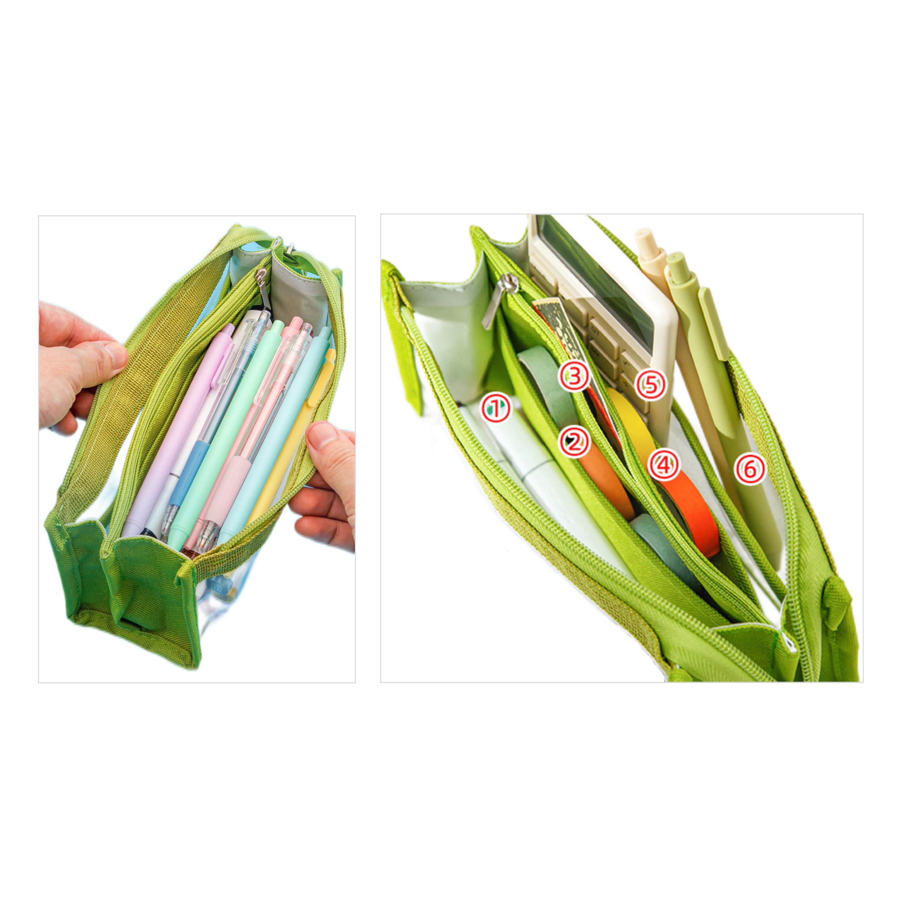 Multi Layered Clear Pencil Bag (Direct Import) 4