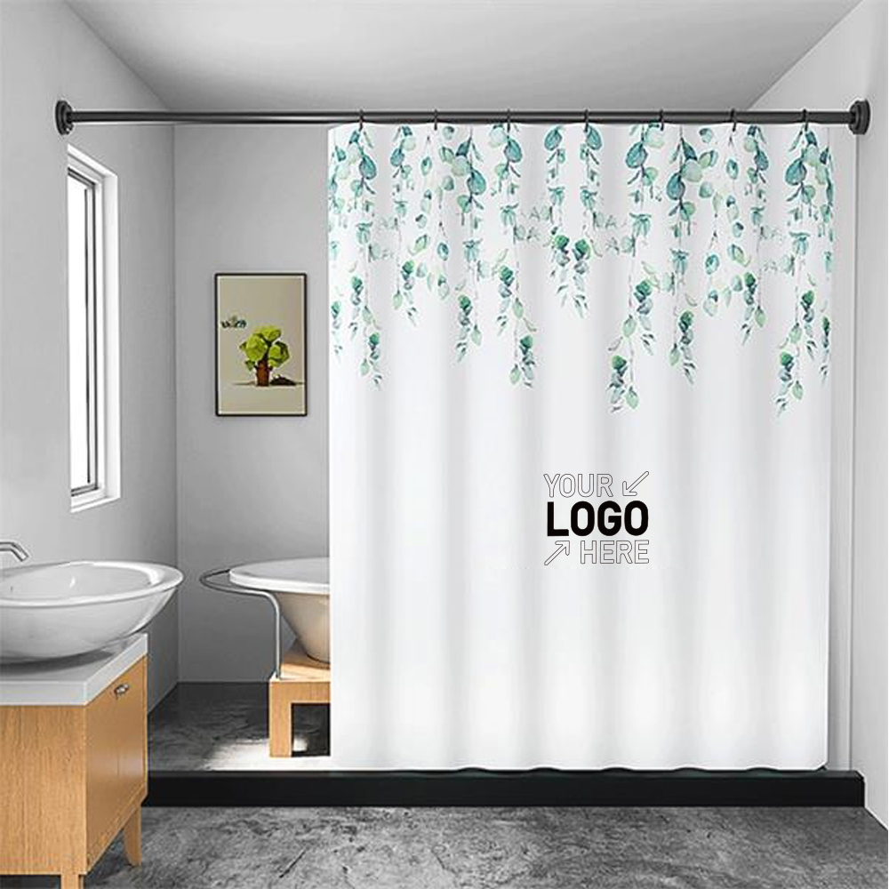 Polyester Fabric Shower Curtain with Bathroom 31.5" W x 70.9 1