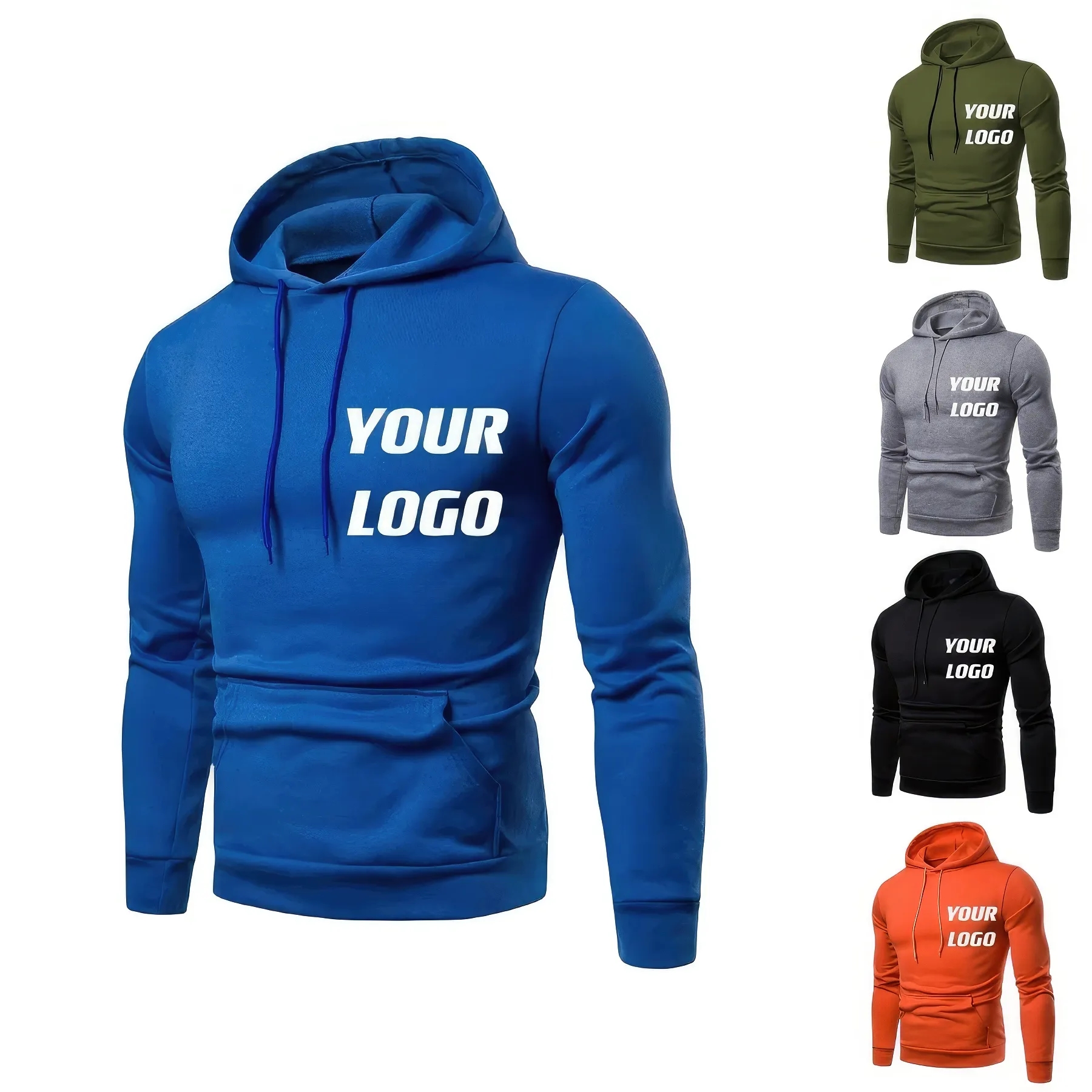 Men's Sports Pullover Hoodie, custom hoodie or sweatshirt with logo imprint 2