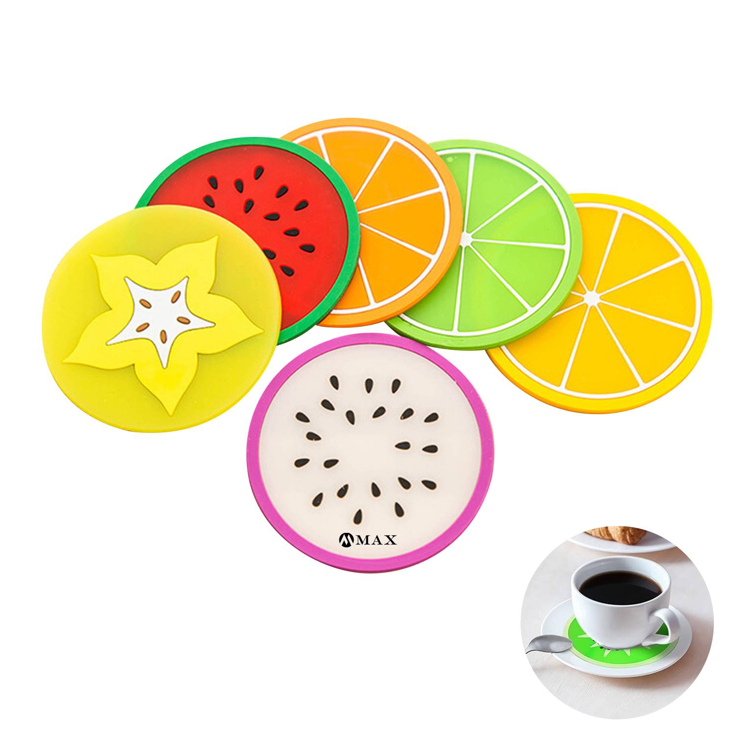 Cartoon Fruit Shape Silicone Coaster 2