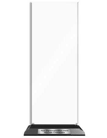 Blank Acrylic Trophy: 8" Tower with Wood Base. 2