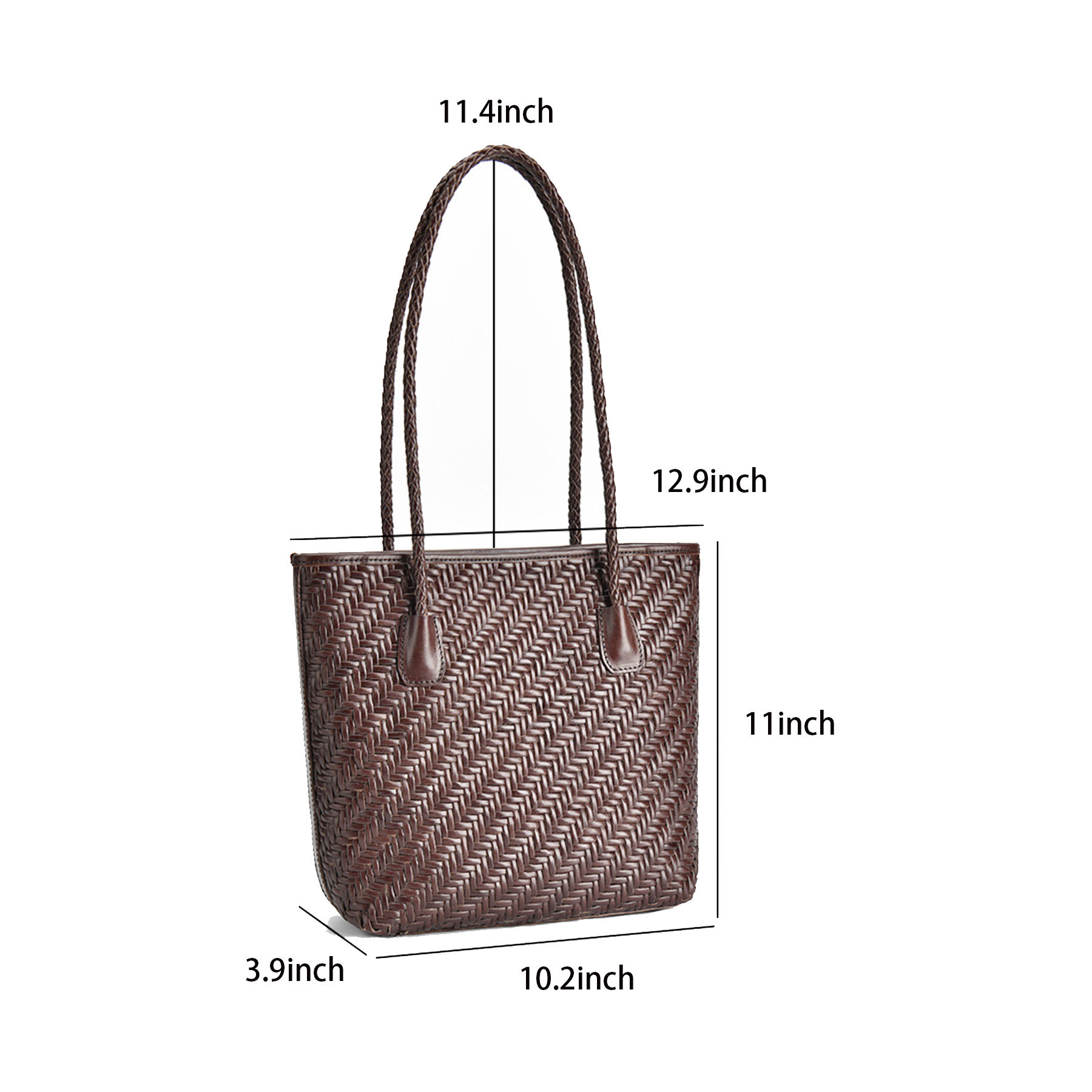 Genuine Leather Hand Woven Ladies Tote Bag, custom tote bag with logo imprint 7