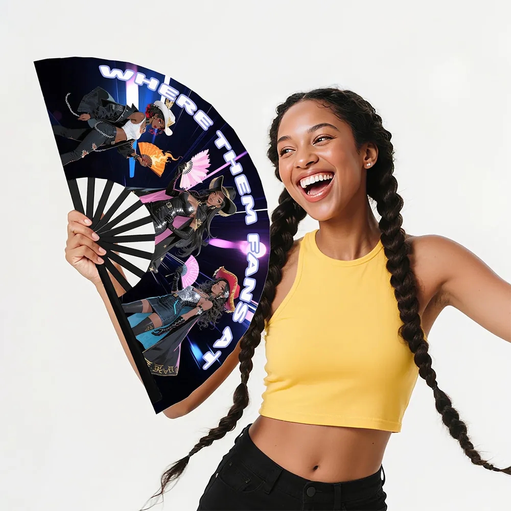13 Inch Line Dance Clack Fans Foldable Hand Where Them Large 5