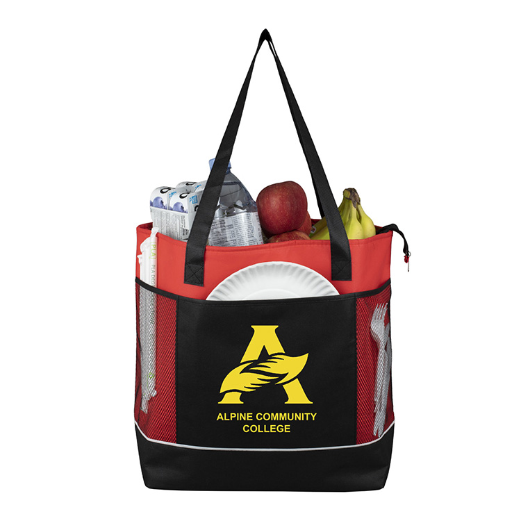 22"W x 16"H x 7 ½"Gusset - "FROST LINE" Super-Sized Insulated Zipper Cooler Tote 8