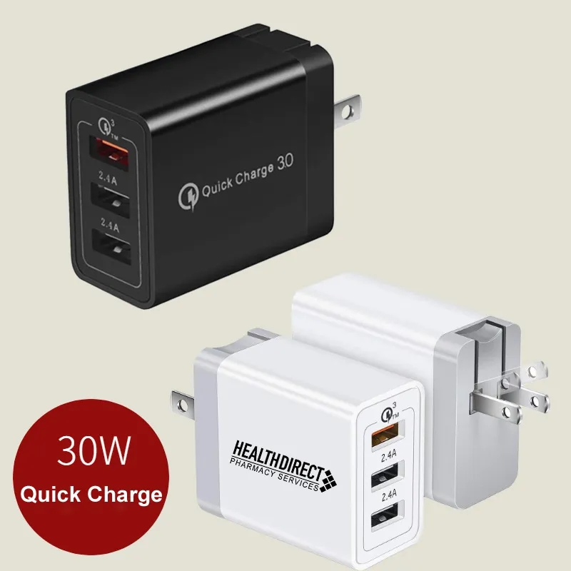 3 Port 30W Fast Charge Wall Charger 3