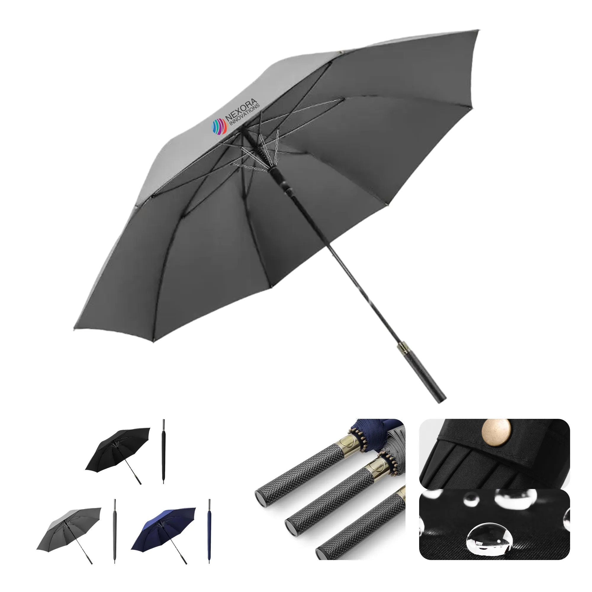 Large Waterproof Umbrella with Carbon Fiber Handle 5