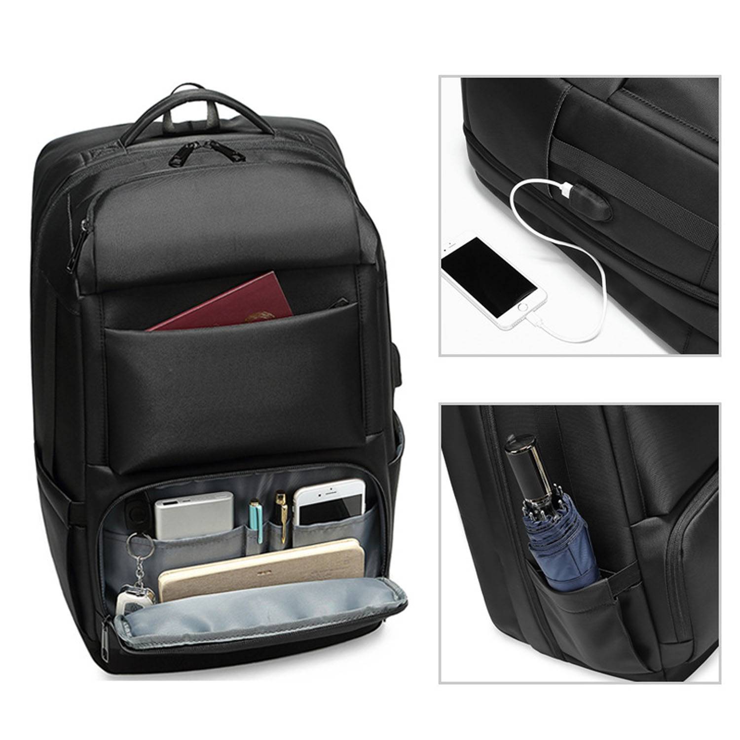 Waterproof Backpack W/ USB Port Anti Theft Design 4