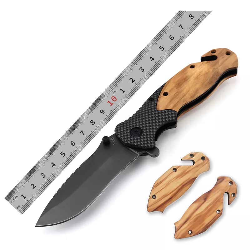 ApexBlade - Oliver Wood Folding Pocket Knife With Stainless Steel Blade Full Color Optional 7