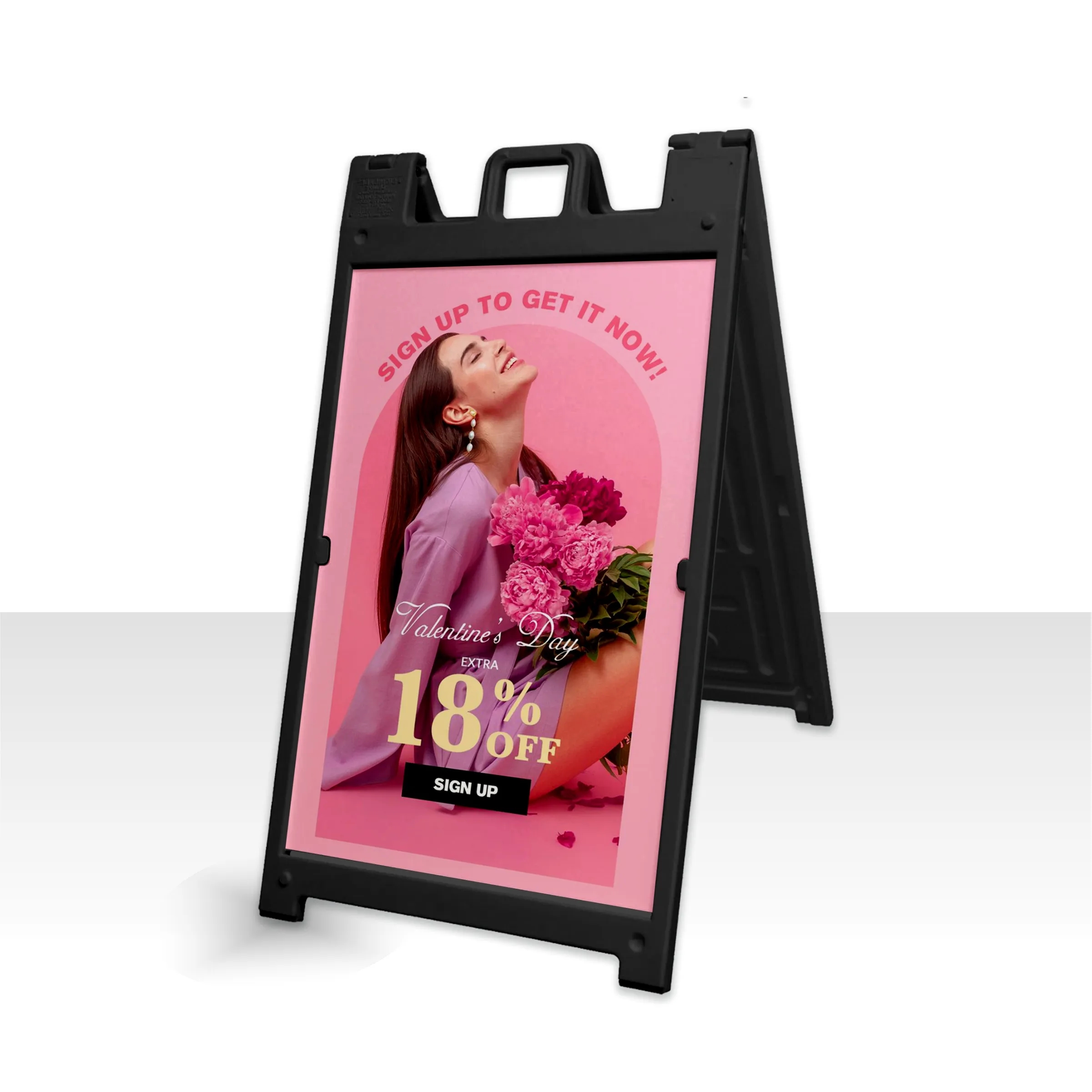 26.8" x 42.5" Plastic A Frame Kit w/ Stay Tabs - Black 3