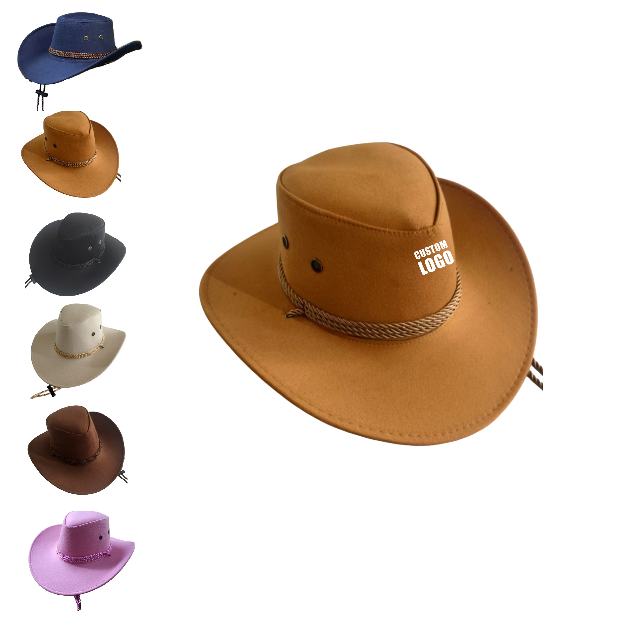 Suede Wide Brim Sun Cowboy Jazz Hat 2