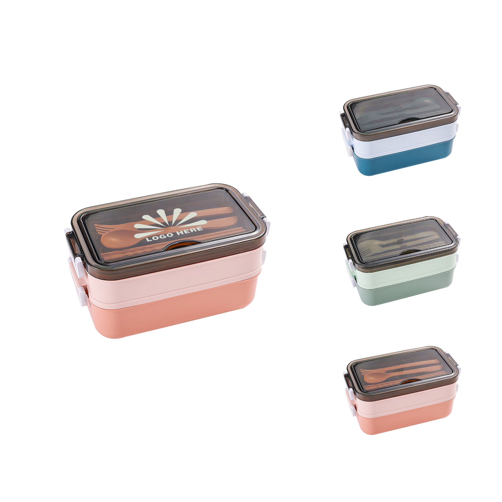 Double-layer Portable PP Plastic Lunch Box 2