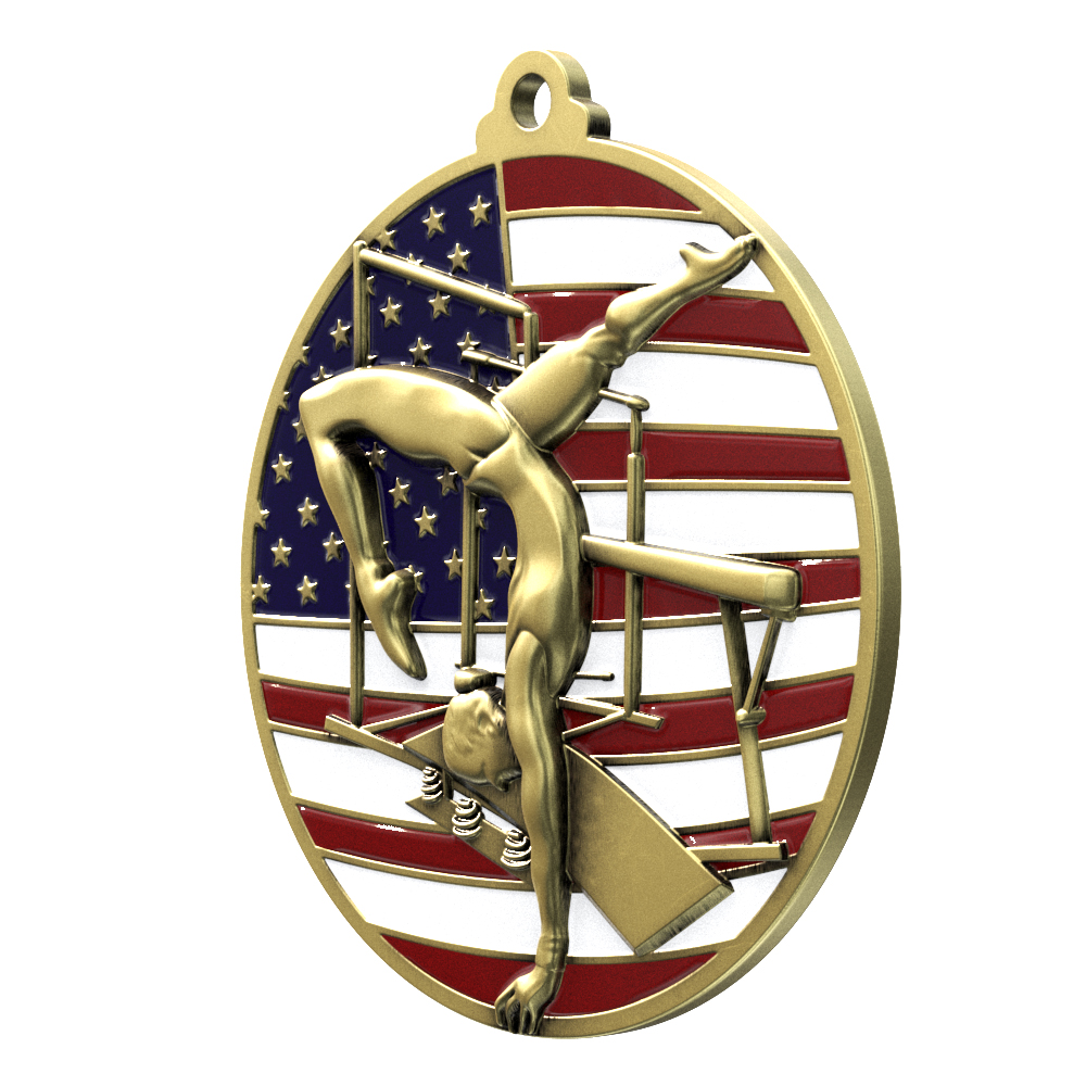 Gymnastics Patriotic Medallion (2-3/4") 8