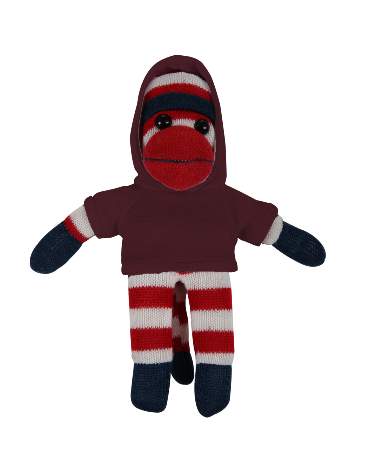 soft plush Patriotic Sock Monkey with hoodie 8