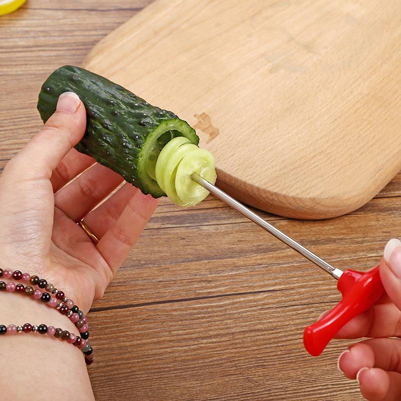 Stainless Steel Screw Roller Creative Cucumber Rotary Cutter 3