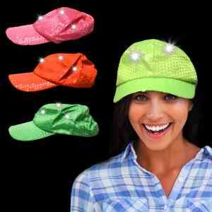 Neon Sequin LED Baseball Cap 2