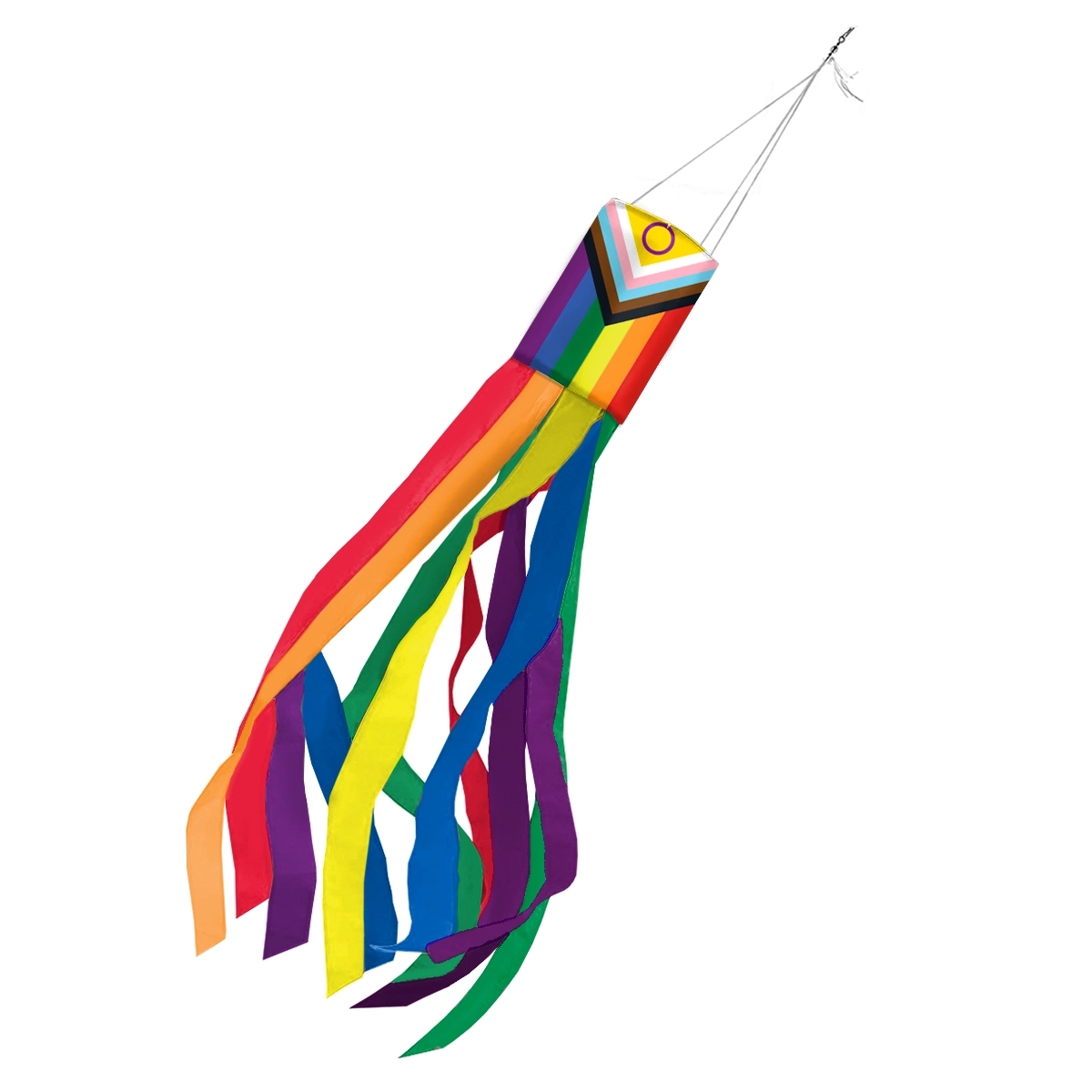1ply Nylon Intersex Progressive Pride Windsock 2