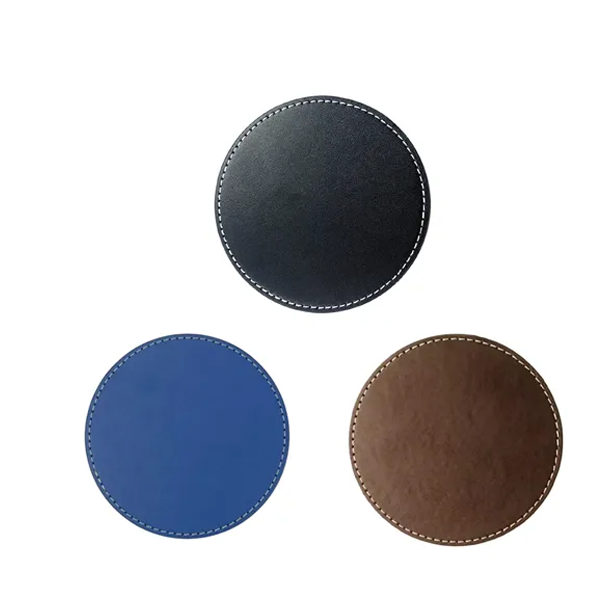 Custom PU Leather Stylish Spill Resistant Drink Mat 3