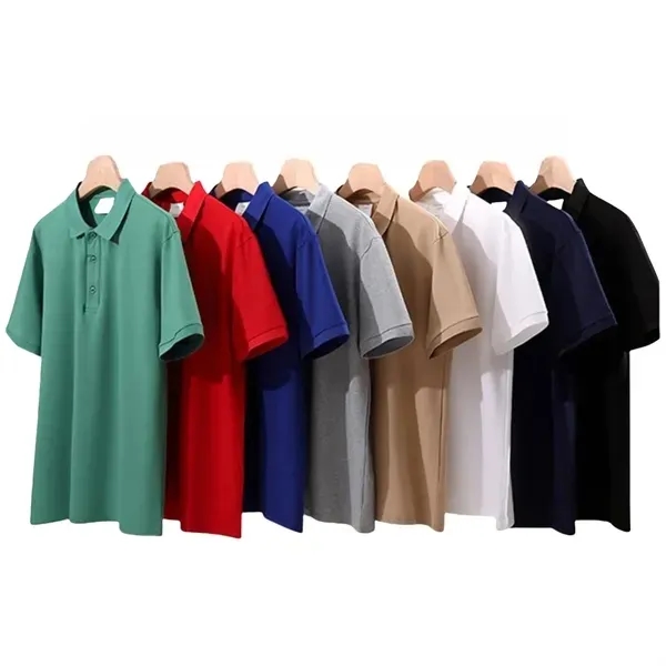 Short Sleeve Cotton Polo Shirt in Mercerized Fabric 2