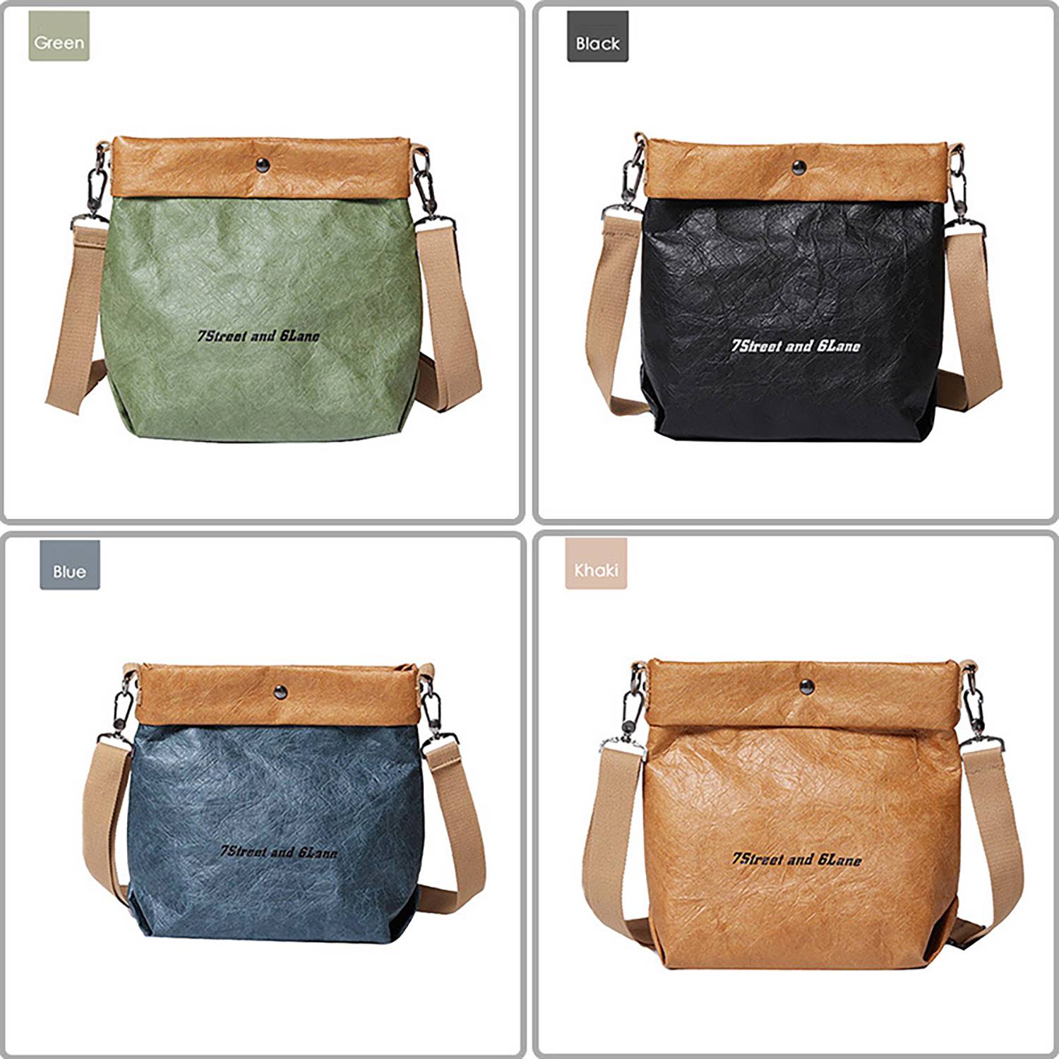 Versatile Fashion Eco-friendly Tyvek Paper Crossbody Bag 2