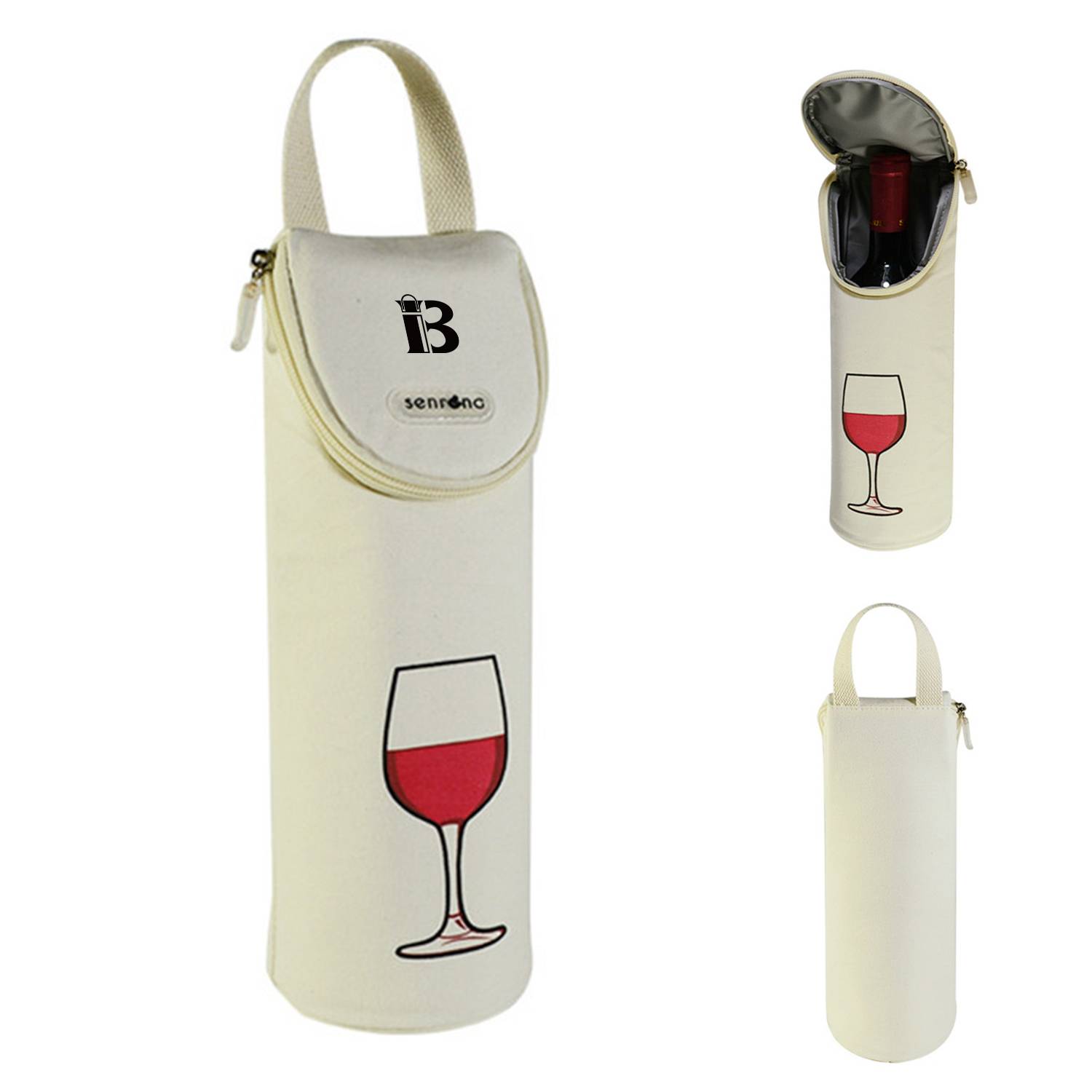 PU Single Red Wine Glass Bag, custom tote bag with logo imprint 1