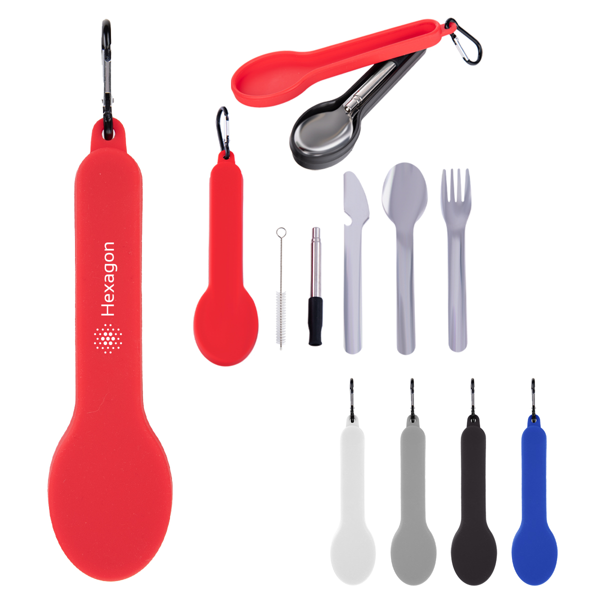 Travel Utensil Set With Silicone Holder 5