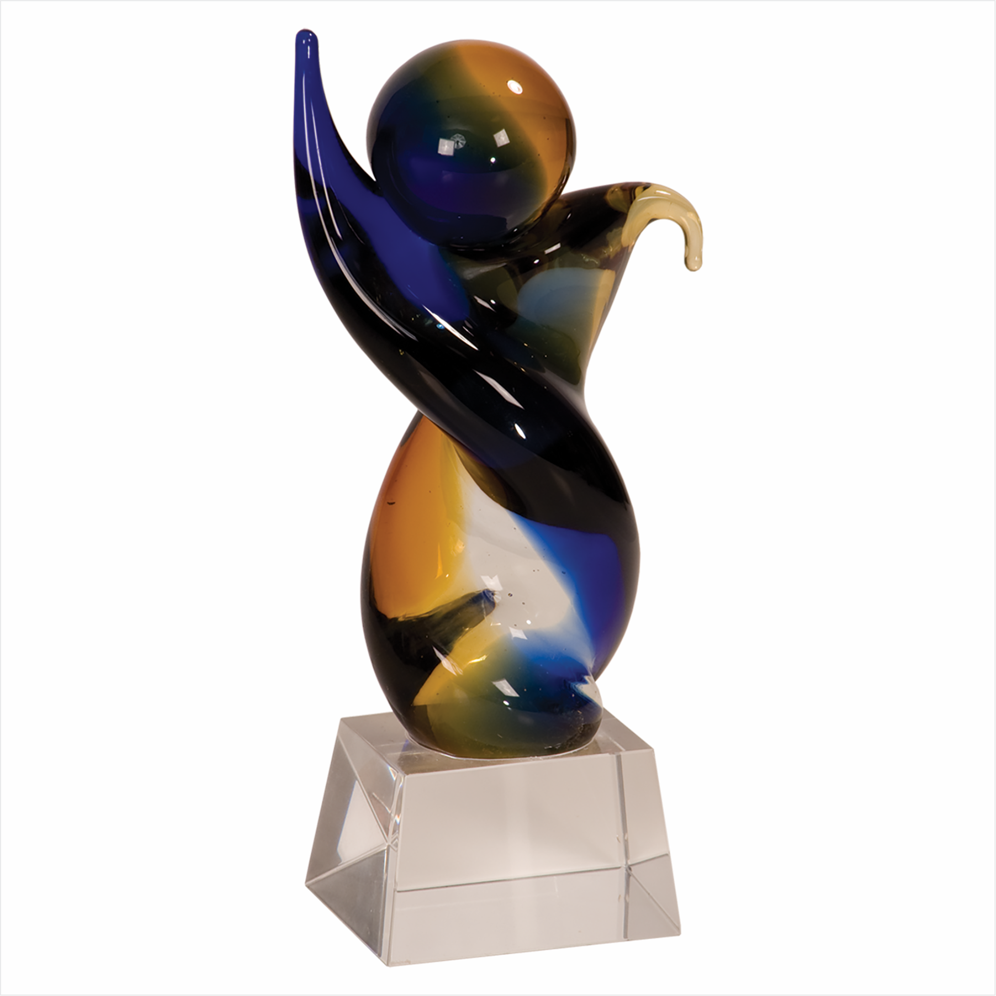 7 3/4" Twisted Body Art Glass 6