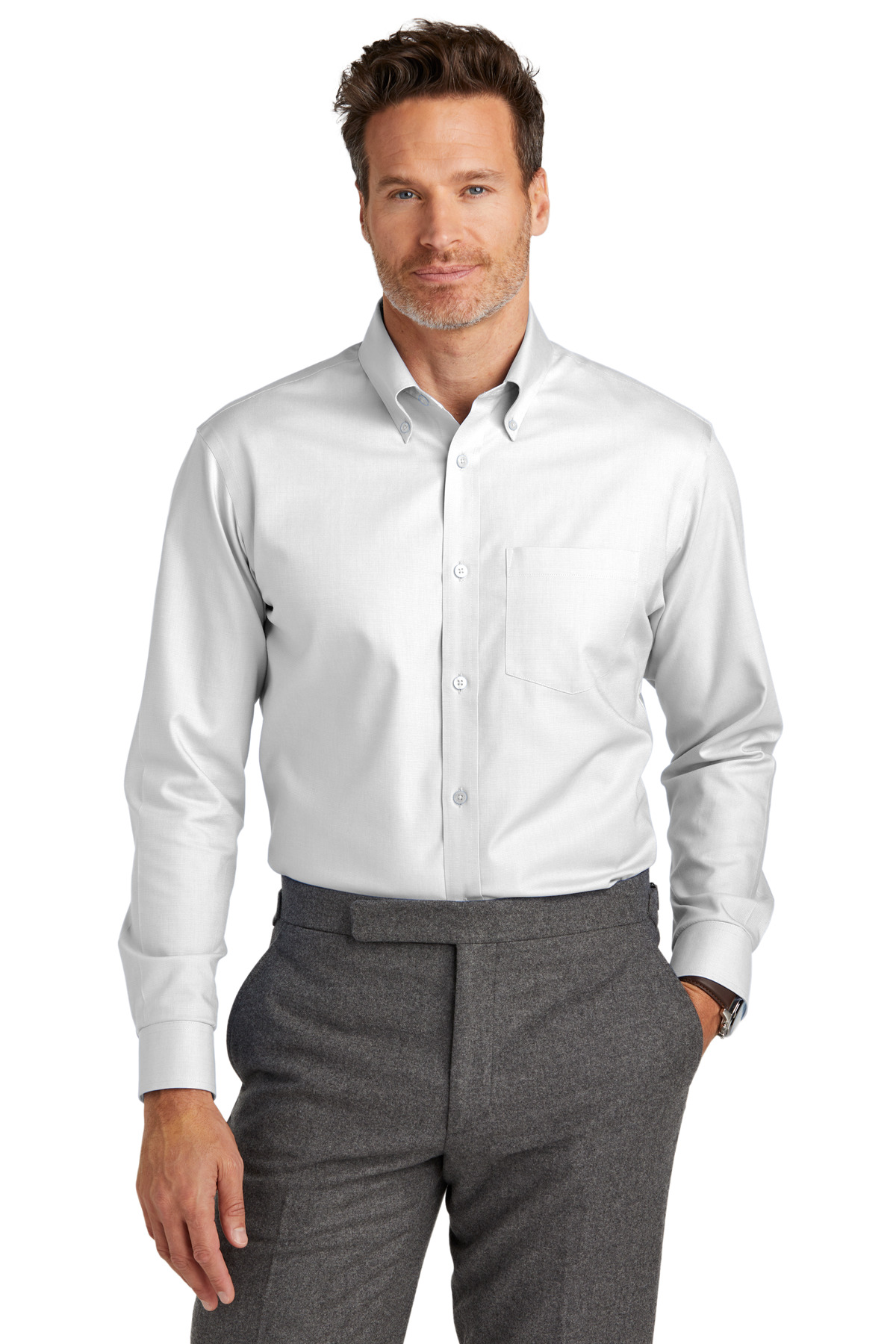 Brooks Brothers Tall Wrinkle-Free Stretch Nailhead Shirt TBB18002 17