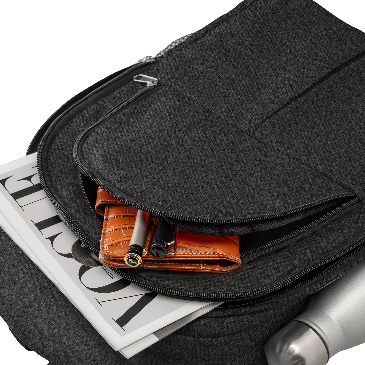 Professional Heather Lite Water-Resistant Business Laptop Backpack 6